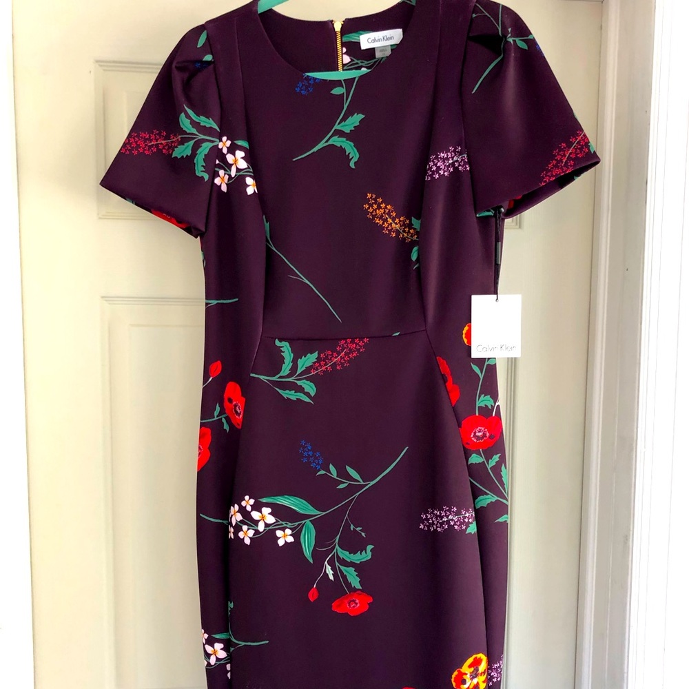 Calvin Klein floral dress, size 10, new with tag